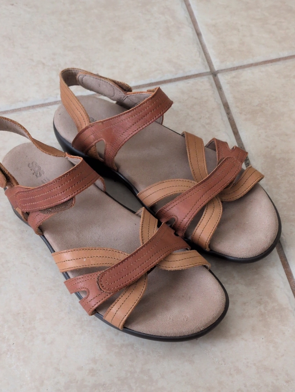 SAS Brown Strapy Sandals Size 10 M
